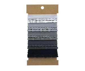 Hrlace 20 elastici per capelli bohémien, elastici per capelli in stile bohémien, per coda di cavallo, intrecciati, per donne e ragazze, capelli lunghi sottili e spessi, grigi