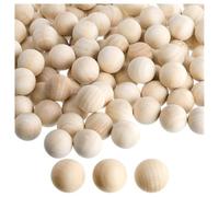 Hrlace 200 palline di legno rotonde per fai da te, senza foro, sfere per fai da te, perline naturali, in legno naturale, rotonde, per progetti fai da te, gioielli, accessori per il fai da te, 8 mm