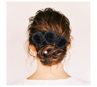 Hrlace 4 forcine per capelli da donna, a forma di U, per matrimonio, sposa, vintage, con rose, per donne, ragazze, damigelle, matrimoni, feste, balli, colore nero