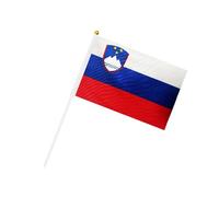 Hrlace Bandiera piccola per eventi sportivi 2024 Hand Waving Flag 24 paesi, tessuto double face, per sfilate, feste di festival, 21 x 14 cm, Slovenia 20 pezzi