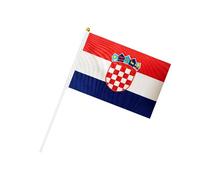 Hrlace Bandiera piccola per eventi sportivi euro 2024 mano Waving Flag 24 paesi, tessuto a doppio lato europeo, per sfilate, feste di festival, 21 x 14 cm, Croazia 20 pezzi