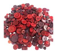 Hrlace Bottoni colorati da 300 g, per fai da te, rotondi, in resina, in plastica, per bambini, diversi piccoli bottoni per cucito, fai da te, scrapbooking, vestiti, decorazione, 0,9-3,5 cm, rosso