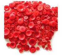 Hrlace Bottoni colorati da 300 g, per fai da te, rotondi, in resina, in plastica, per bambini, diversi piccoli bottoni per cucito, fai da te, scrapbooking, vestiti, decorazione, 0,9-3,5 cm, rosso
