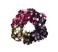 Hrlace Elastico per capelli con paillettes, 1 pezzo elastico per capelli con paillette, ornamento per capelli con paillette, scrunchies, corda per capelli di Natale, per ragazze e donne, rosso rosa 1#