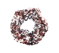 Hrlace Elastico per capelli con paillettes, 1 pezzo elastico per capelli con paillettes, ornamento per capelli con paillettes, scrunchies, corda per capelli di Natale, per ragazze e donne, champagne