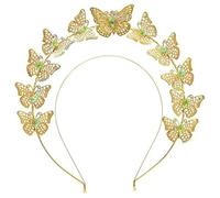 Hrlace Halo - Fascia per capelli a corona con stelle e strass, per la dea dei raggi solari, con sole, luna e stella, con cristalli scintillanti, per donne, sposa, matrimonio, farfalla