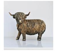 Hrlace Highland Cow Figurine Ornamento Resina Highland Mucca Statue Decorazione Figure in Resina Artificiale Decorazione per la Casa Soggiorno Camera da Letto Casa Ufficio Decorazione Da Tavolo Regalo