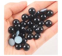 Hrlace Mezza perle piatte per fai da te, perline semicircolari, perle artificiali, per nail art, manicure, trucco, colore nero, 4 mm/1000 pezzi