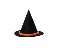 Hrlace Mini cappello da strega in feltro, per Halloween, decorazione da tavolo, per Halloween, colore nero, 50 pezzi