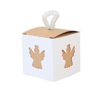 Hrlace Piccole scatole regalo in stile retrò, 5,5 x 5,5 x 5,5 cm, confezione regalo in carta kraft con motivo scheletrico, scatole di carta per caramelle, matrimoni, compleanni, feste, angeli, 30