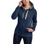 HRM Felpa da Donna con Cappuccio, con Fodera Interna a Contrasto, Basic con Chiusura Lampo, Felpa con Cappuccio, Alta qualità e sostenibile, Blu Navy, XS