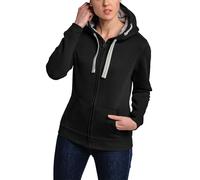 HRM Giacca F Felpa con Cappuccio, Nero, M Donna