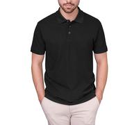 HRM Polo da Uomo Luxury I Premium Polo da Uomo, in 100% Cotone, Polo Basic Fino a 60 °C, Non stinge, Lavabile, Abbigliamento da Uomo di Alta qualità e sostenibile, Nero, L