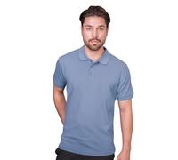HRM Polo Pesante da Uomo, in 100% Cotone, Lavabile Fino a 60 °C, Abbigliamento da Uomo di Alta qualità e sostenibile, Blu Cielo, 6XL