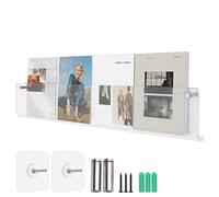 Hrokz Portariviste da Parete Adesivo o Perforare I Fori, 80cm Trasparente Porta Riviste Parete Bagno, Muro Appeso Portariviste e Portagiornali per Cameretta/ Cucina