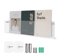 Hrokz Portariviste da Parete Trasparente, 40/60/80/100cm Pora Riviste in Plastica, Porata Giornali in Plexiglass per Ingresso, Bagno, Soggiorno, Ufficio, Sala D'attesa