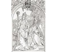 Hrotsvit di Gandersheim presenta un vecchio imperatore Ottone il Grande con la sua Gesta Oddonis sotto gli occhi della badessa Gerberga. Dopo una xilografia del 1501 di Albrecht D rer. Hrotsvitha di