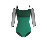 HROYL Body da Danza Donna con Off the Shoulder Manica 3/4 Leotard da Balletto Body Top Ginnastica,L