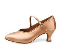 HROYL Donna Scarpe da Ballo Moderno Jazz Salsa e Bachata Latina Scarpe da Ballo Punta Chiusa, Model WX138-5.5 Nuda 37.5 EU