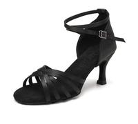 HROYL Scarpe da Ballo Latino Americano Donna Salsa e Bachata Professionali Scarpe Ballo da Sala,213-Nero-7, EU 36