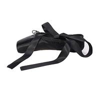 HROYL Scarpe da Danza Punta Classica Scarpette da Balletto Pointe Noir con Nastro e Puntali per Donna e Ragazza,Noir EU36.5