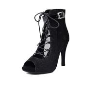 HROYL Stivaletti da Ballo Latino Americano Heels Salsa Performance Pratica Tacchi da Ballo, K900-Nero-R,EU 40.5