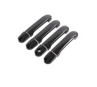 HRQCTIM Cover Decorative Adesive Per Maniglie Esterne Auto Per Nissan Per March Per Micra K12 Per Tiida C11 2003-2010(Black no button)
