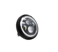 HRQCTIM per 7,5" Faro Anteriore A LED Rotondo Nero per Moto Faro Hi/Lo da 7 Pollici Parti di Supporto per Faro Fari Anteriori per Moto(E)