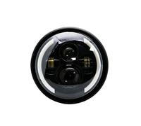 HRQCTIM per Y&amaha Faro Anteriore A LED Rotondo Nero da 7,5" per Moto con Lampada Hi/Lo Parti di Supporto per Faro da 7 Pollici Fari Anteriori per Moto(F)