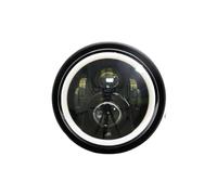 HRQCTIM per Y&amaha Faro Anteriore A LED Rotondo Nero da 7,5" per Moto con Lampada Hi/Lo Parti di Supporto per Faro da 7 Pollici Fari Anteriori per Moto(D)