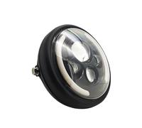 HRQCTIM per Y&amaha Faro Anteriore A LED Rotondo Nero da 7,5" per Moto con Lampada Hi/Lo Parti di Supporto per Faro da 7 Pollici Fari Anteriori per Moto(G)