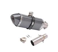 HRQCTIM Silenziatore Scarico per P&IAGGIO per Beverly 125 300 MP3 125 250 300 LT X10 2008-2016 Silenziatore di Scarico per Moto con Raccordo Intermedio Silenziatore Scarico(Type D)