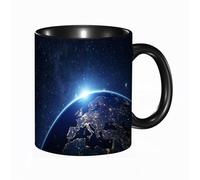HRRASFAZF Tazza Caffe Latte Te in Ceramica,330 Ml,Tazza Divertente e Originale per Gli,tazza regalo,Terra, pianeta dallo spazio di notte Astronomia galattica Sotto il motto