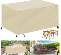 HRSMTY Copertura per Mobili da Giardino,420D Impermeabile Antivento Raggi UV Antipolvere,Panno Oxford Tavoli Cortile Copri Copridivano,Rettangolare Copertura Tavolo Giardino