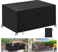 HRSMTY Copertura per Mobili da Giardino,420D Impermeabile Antivento Raggi UV Antipolvere,Panno Oxford Tavoli Cortile Copri Copridivano,Rettangolare Copertura Tavolo Giardino