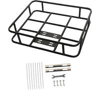 HRTLSS Cestino per Bici con Telaio Anteriore, Portapacchi per Bici Anteriore Posteriore, cestello per Bici in Metallo, Borsa per cestello per Telaio Accessori Bici (48x38cm)