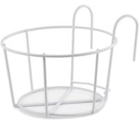HRTLSS Fioriere rotonde con ringhiera sospesa in metallo, portavasi sospesi in ferro, per balcone, patio, portico sopra la ringhiera (20cm)