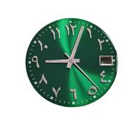 HRTUFN WCC00816 Quadrante e lancette da 28,5 mm for movimento NH35 NH36 4R36 7S26, numeri arabi, puntatori luminosi verdi, calendario singolo, parti fai te(Verde)