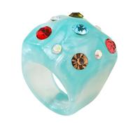 Hrtyvhin artistici in resina intrecciata con glitterati, perle, accessorio per dita da donna e speciali geometrici