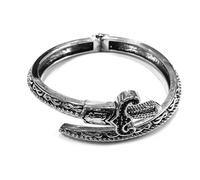 Hrtyvhin Bracciale a serpente robusto Kiriste con serpente finemente intagliato, dona al tuo look un fascino misterioso alla moda casual
