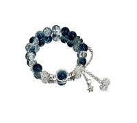 Hrtyvhin Bracciale a stella in lega con chiusura regolabile Accessorio da polso a catena con perline per abiti casual o formali Bracciale a stella in lega