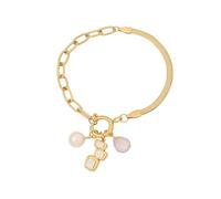 Hrtyvhin Bracciale moderno con ciondolo a forma di cuore, elegante catena di fiori, gioiello alla moda, regalo per le donne che amano, donne eleganti, Einheitsgröße, come descritto