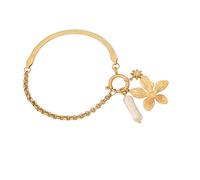 Hrtyvhin Bracciale moderno con ciondolo a forma di cuore, elegante catena di fiori, gioiello alla moda, regalo per le donne che amano, donne eleganti, Einheitsgröße, come descritto