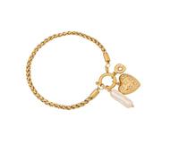 Hrtyvhin Bracciale moderno con ciondolo a forma di cuore, elegante catena di fiori, gioiello alla moda, regalo per le donne che amano, donne eleganti, Einheitsgröße, come descritto