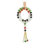 Hrtyvhin Bracciale multicolore in perle di vetro con frange regolabile, gioielli musulmani per accessori festivi, bracciali in perle di vetro, braccialetti fatti a mano, Taglia unica, come descritto