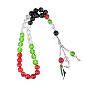 Hrtyvhin Bracciale multicolore in perle di vetro con frange regolabile, gioielli musulmani per accessori festivi, bracciali in perle di vetro, braccialetti fatti a mano, Taglia unica, come descritto