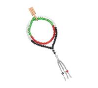 Hrtyvhin Bracciale multicolore in perle di vetro con frange regolabile, gioielli musulmani per accessori festivi, bracciali in perle di vetro, braccialetti fatti a mano, Taglia unica, come descritto