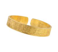 Hrtyvhin Bracciale rigido in ottone realizzato a mano con finitura anticata con incisione delle cento benedizioni che simboleggia la felicità per un uso duraturo
