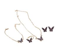 Hrtyvhin Collana a farfalla, bracciale, borchie dal design delicato per le donne moderne che cercano stili unici Set collane da donna alla