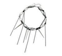 Hrtyvhin Collana con perline affusolate a spirale Tema gotico scuro accentuato da nappe Regalo perfetto per un fascino unico affusolato a spirale